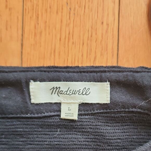 Madewell Black Textured Tank with Bow Straps- Wpmen - Picture 2 of 3